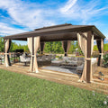 EROMMY 14'x20' Hardtop Gazebo Double Roof Galvanized Steel Canopy Outdoor by EROMMY