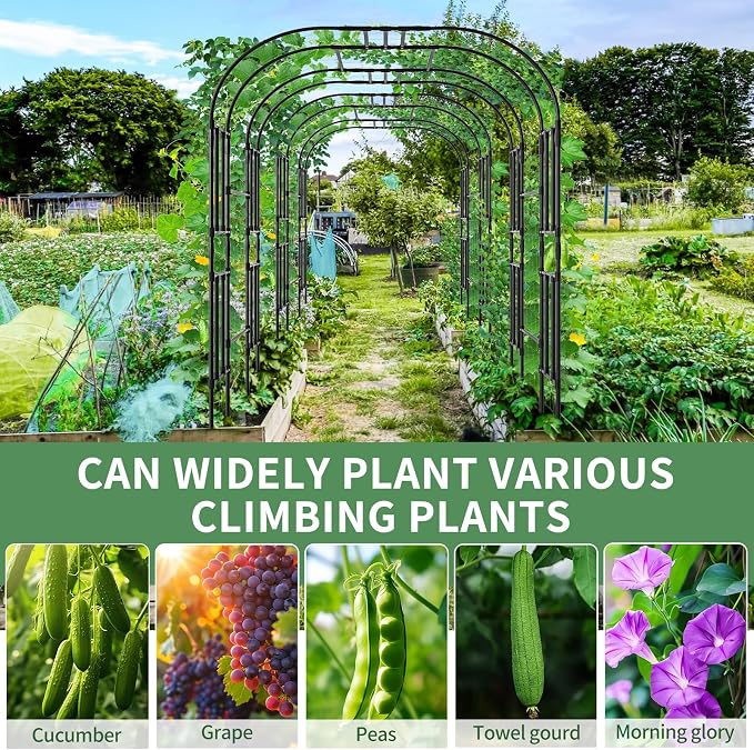 SUNYRISY Garden Arch Trellis, Tall Archway Plant Support Trellis Outdoor - Image 6