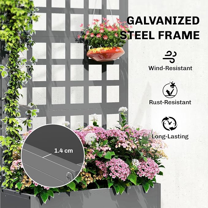 Outsunny Galvanized Raised Garden Bed - Image 3