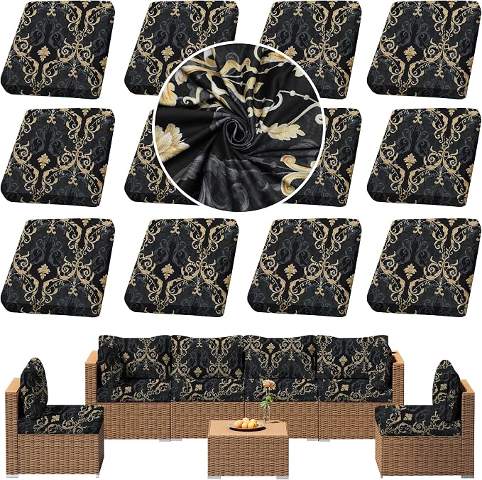 Outdoor Cushion Covers Set, Replacement by SUKAIKEQA