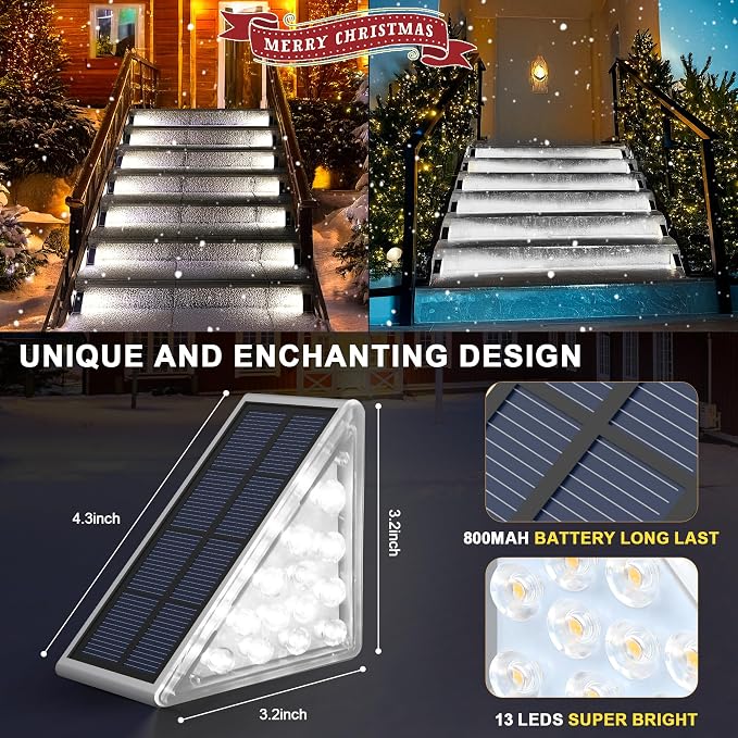 LED Solar Step Lights Waterproof Outdoor Stair Lights, Solar Deck Light Outdoor - Image 6