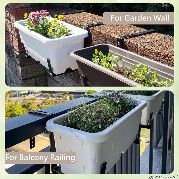 Window Box Brackets for Railing- 2 Pcs Adjustable Planter - Image 6