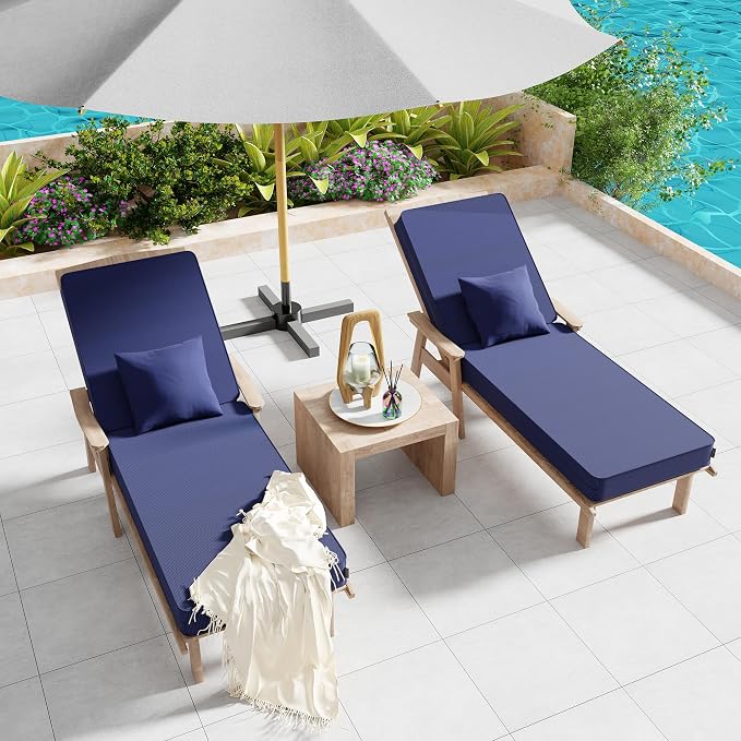 Outdoor Water-Resistant Olefin Chaise Lounge Cushions - Image 2