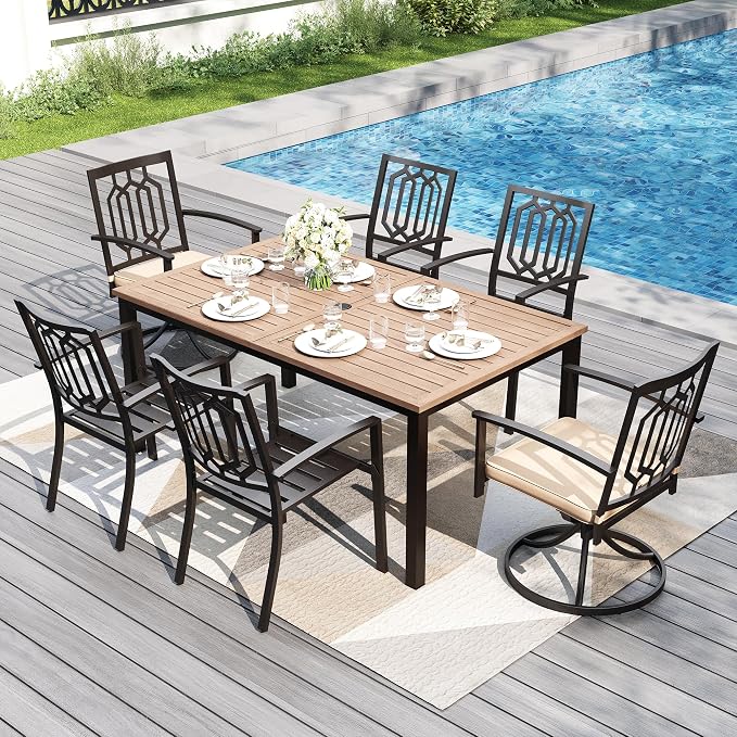 PHI VILLA 7 Pieces Outdoor Dining Set - Image 2