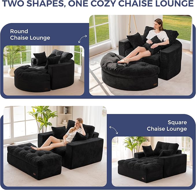 MAXYOYO Modular Sectional Chaise Lounge Sofa, 2 Sets Upholstered Lounge Chair - Image 4