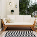 Merax Patio Sofa, Outdoor Adjustable Wooden Daybed, Chaise Lounge by Merax
