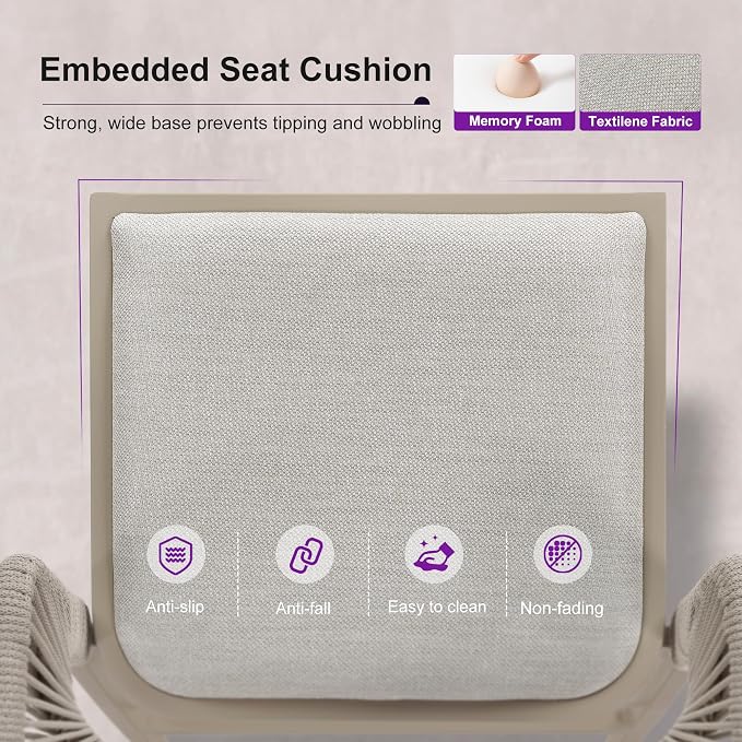 PURPLE LEAF Bar Stool Set of 2 Outdoor Bar Chairs - Image 6