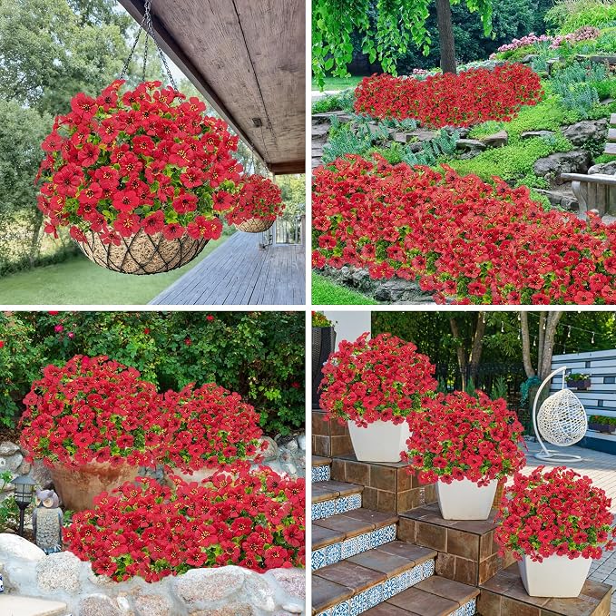 Bassion Artificial Flowers for Outdoors, 24 Bundles UV Resistant Fake Flowers - Image 5