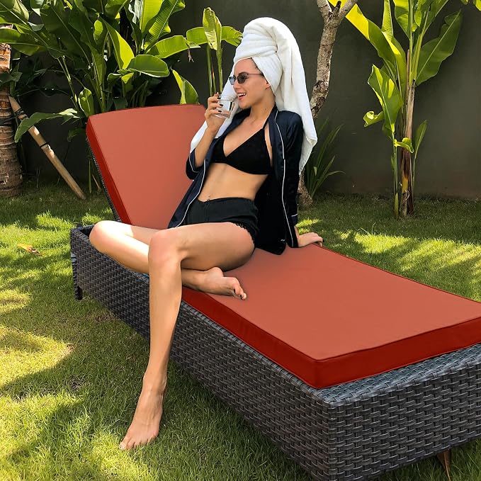 Chaise Lounge Cushion for Outdoor Furniture, Waterproof Fade and Tear Resistant - Image 6
