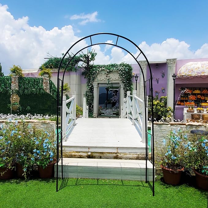 Metal Pergola Arbor Trellis, 7 Feet High x 4 Feet Wide, Garden Arch - Image 5