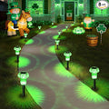 St Patricks Day Decorations Solar Lights Outdoor Pathway Waterproof 8 Pack by Priddop