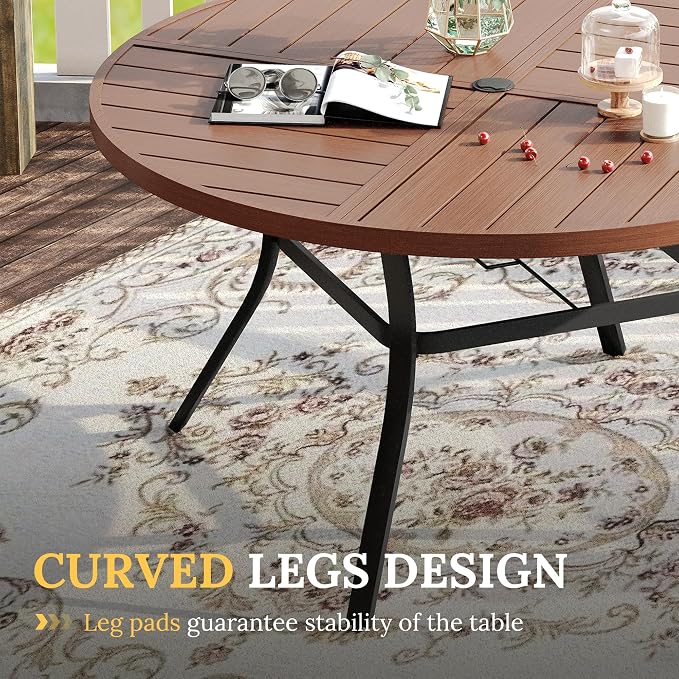 VICLLAX Round Patio Table with Adjustable Umbrella Hole - Image 6