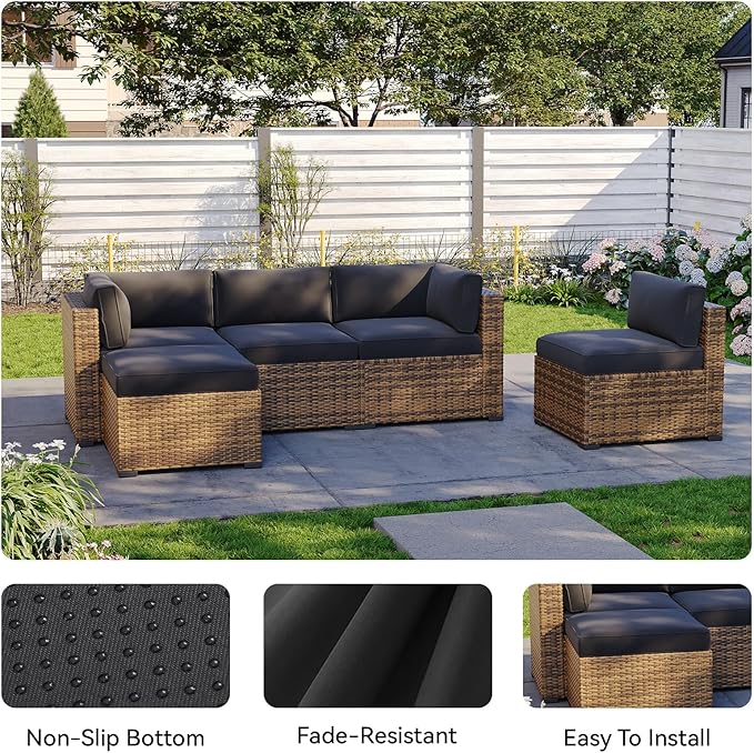 Aoxun 11pcs Patio Cushion Covers Replacement, Waterproof Outdoor Furniture - Image 5
