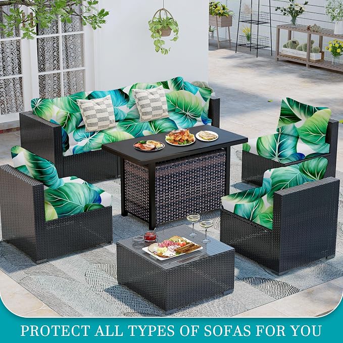 12 Pcs Stretch Patio Cushion Covers, Outdoor Couch Covers Replacement, Outdoor - Image 4