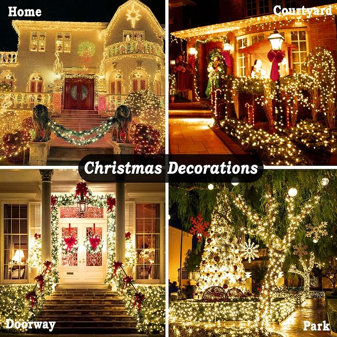 KNONEW 197FT 500 LED Christmas Lights Outdoor String Lights 8 Modes & Memory - Image 8