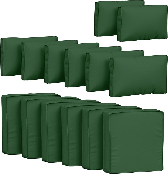 14 Pcs Outdoor Cushion Covers Patio Cushion Slipcovers Replacement Splash Proof by Pakunoda