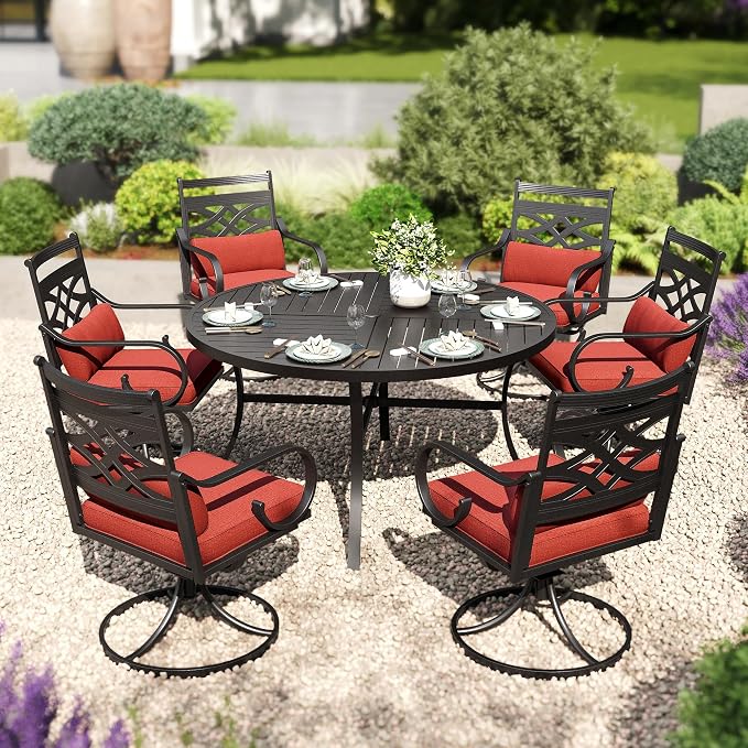 PHI VILLA 7 Pieces Outdoor Dining Set by PHIVILLAThepioneerofcomfortablehouseholdsupplies