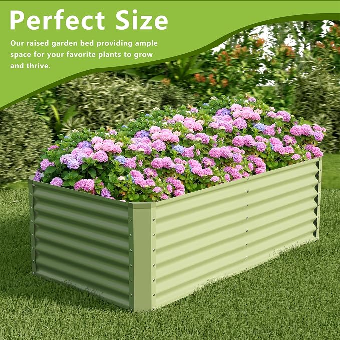 6x3x2FT Galvanized Raised Garden Bed, Galvanized Planter Boxes Outdoor - Image 5