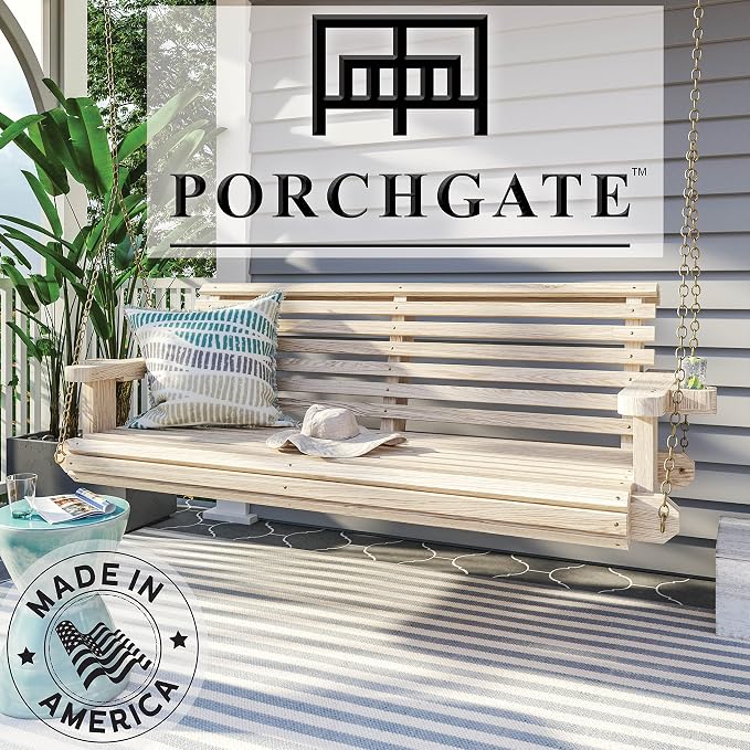Porchgate Amish Heavy Duty 800 Lb Roll Comfort Treated Porch Swing W/Chains - Image 2
