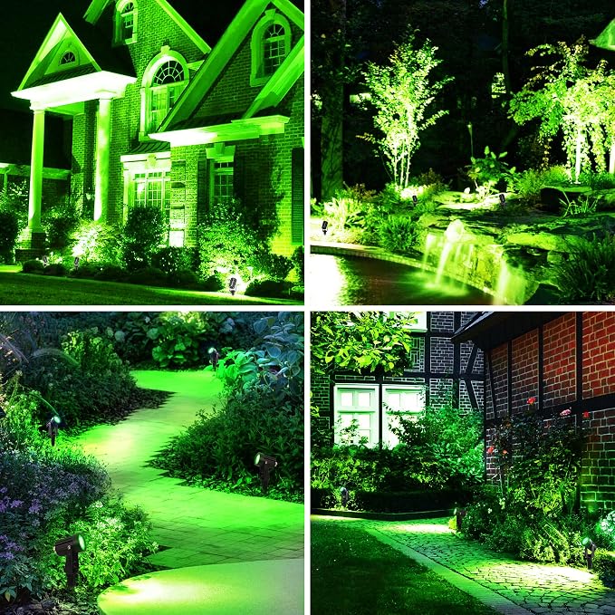 Green Solar Spot Lights Outdoor, 2 Pack Solar Landscape Spotlights IP65 - Image 2