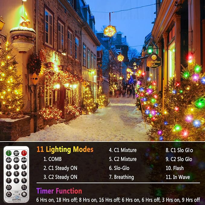 KNONEW 403FT 1000 LED Christmas Lights Color Changing Outdoor String Lights - Image 3