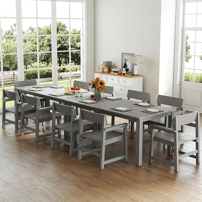 12-Piece HIPS Patio Dining Set for 10 Person Outdoor Dining Sets - Image 2