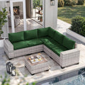 6-Piece Outdoor Patio Furniture Set Wicker Sectional Sofa Set, Patio by MuphyersPatioFurniture