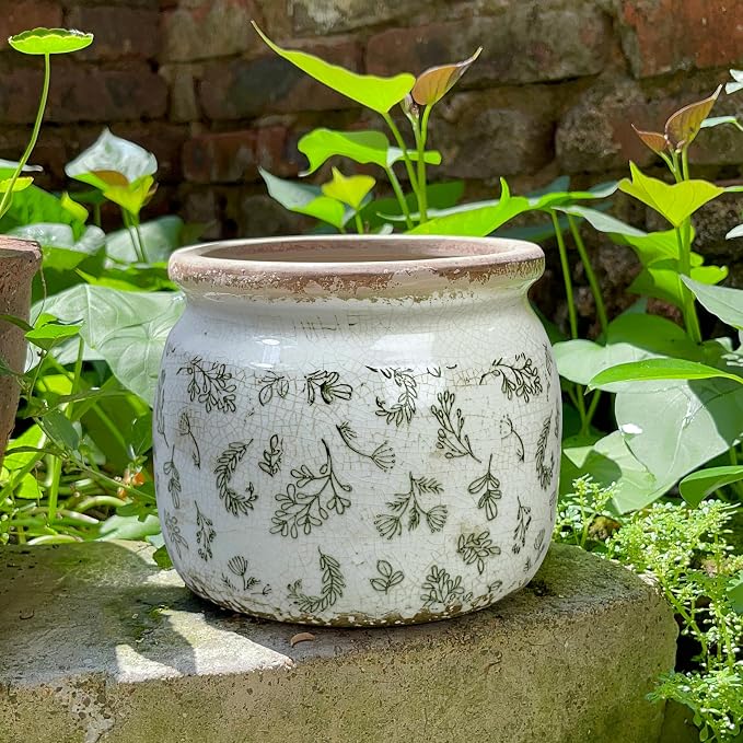 Vintage Ceramic Ice Crack Flower Pot - Image 6