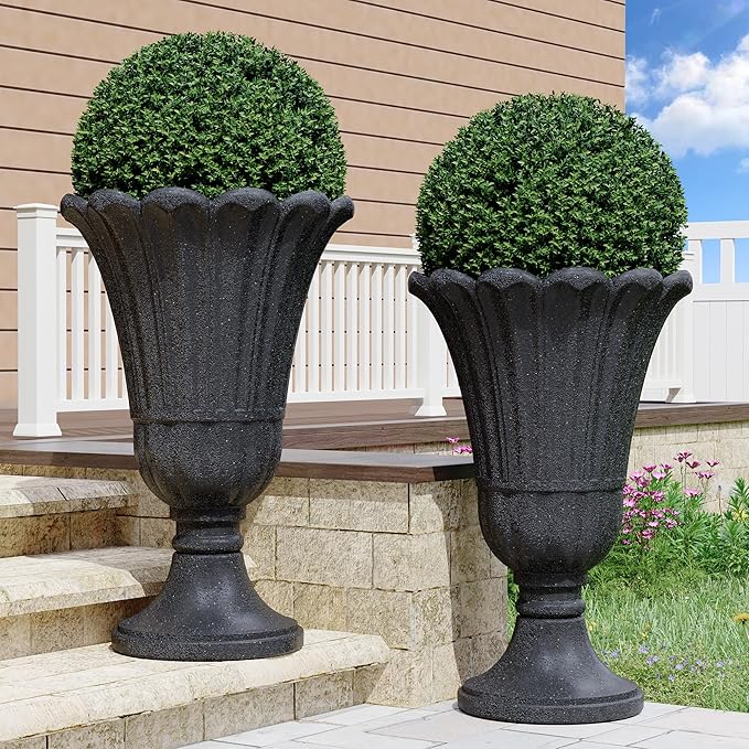 23" Tall Planters for Outdoor Plants Set of 2, Planter by Unknown