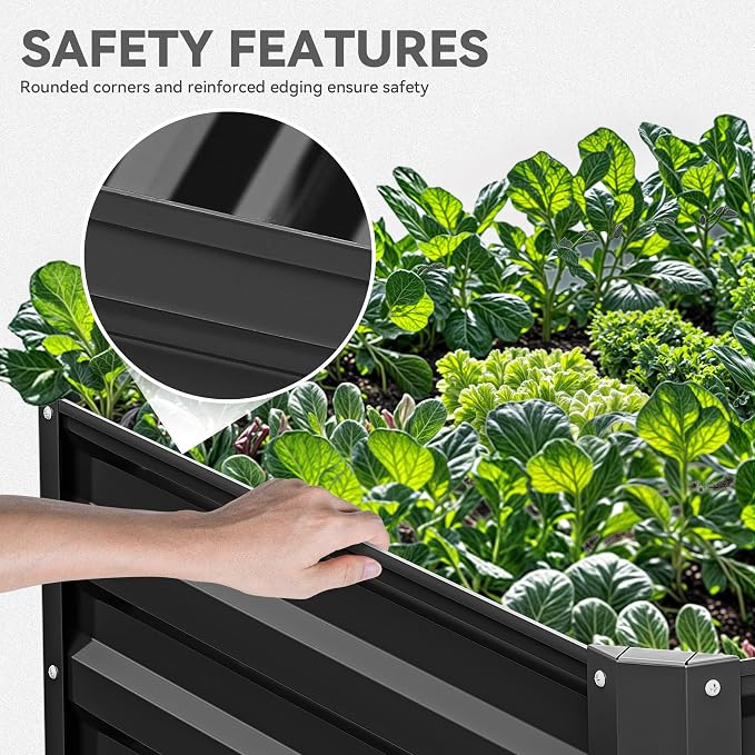 YITAHOME 6x3x2ft Outdoor Raised Garden Bed Kit, Large Metal Patio Planter Box - Image 3