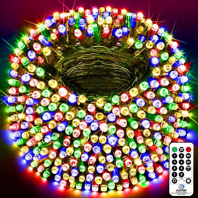 KNONEW 403FT 1000 LED Christmas Lights Outdoor String Lights 8 Modes & Timer by KNONEW