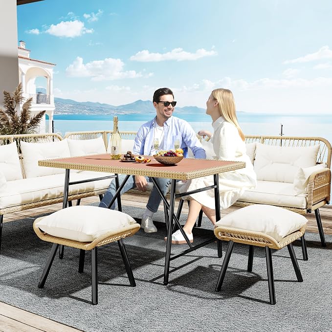 YITAHOME Patio Wicker L-Shaped Furniture Set, All-Weather Rattan Outdoor - Image 2
