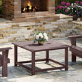 WestinTrends Malibu Low Outdoor HDPE Square Patio Coffee Table, Dark Brown by WestinTrends