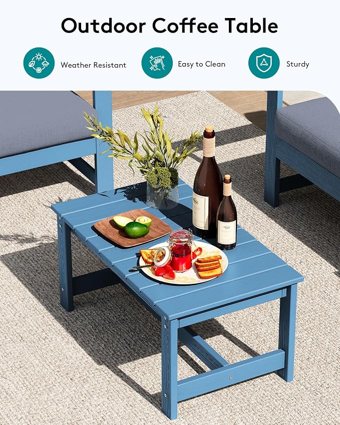 SERWALL 8 Pieces HDPE Outdoor Conversation Sofa Set - Image 6