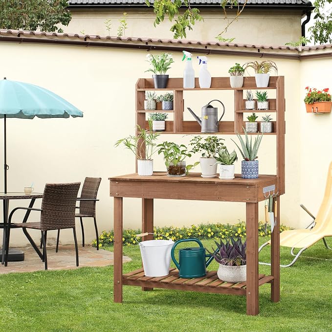 Yaheetech Potting Bench Table Horticulture Germination Table & Outdoor Garden - Image 10