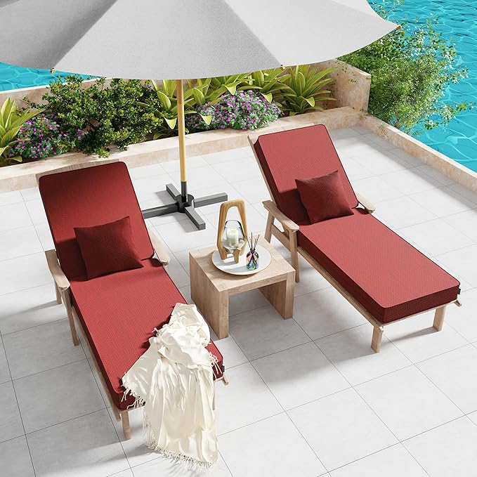Outdoor Water-Resistant Olefin Chaise Lounge Cushions - Image 8