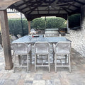 PURPLE LEAF Patio Sunbrella Counter Height Bar Stools 24" H Set of 4 Modern by PURPLELEAF