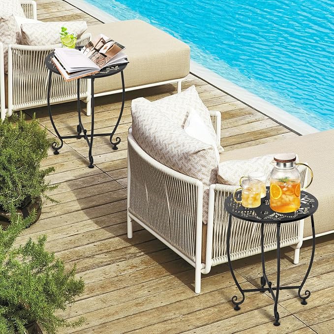 2 Pack 14Inch Outdoor Side Tables - Image 6