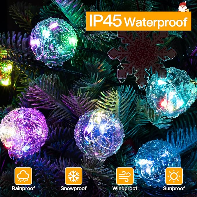 Ollny Christmas Lights 30FT 30Bulbs, RGBW Color Changing Outdoor Light - Image 5