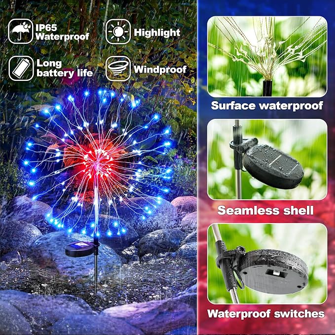 Anordsem Solar Lights Outdoor Waterproof: Garden Light Solar Powered - Image 5
