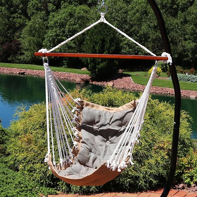 Sunnydaze Tufted Victorian Large Hanging Hammock Chair - Image 3