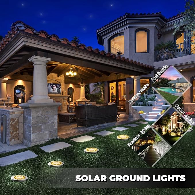 Solar Lights Outdoor Waterproof 12Pack, Solar Garden Lights Pathway Light - Image 4