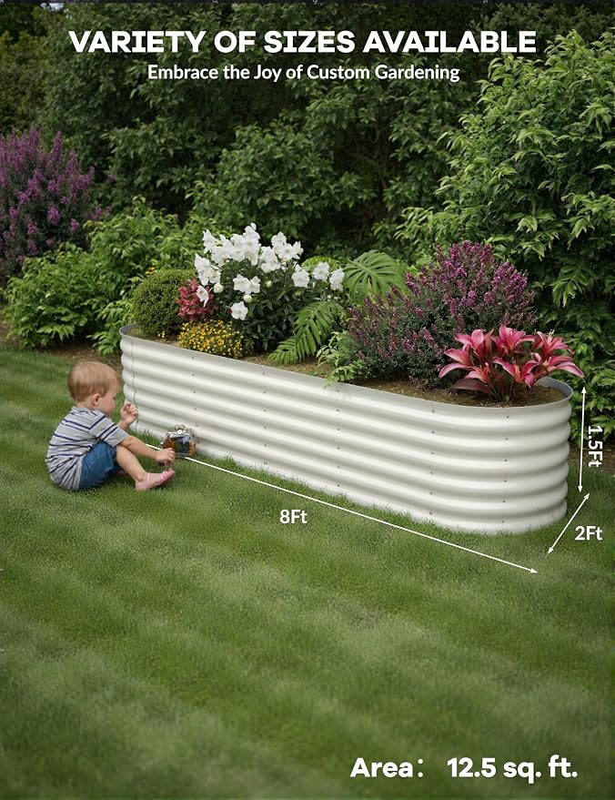 GarveeLife 8x2x1.5 ft Galvanized Raised Garden Bed - Image 4