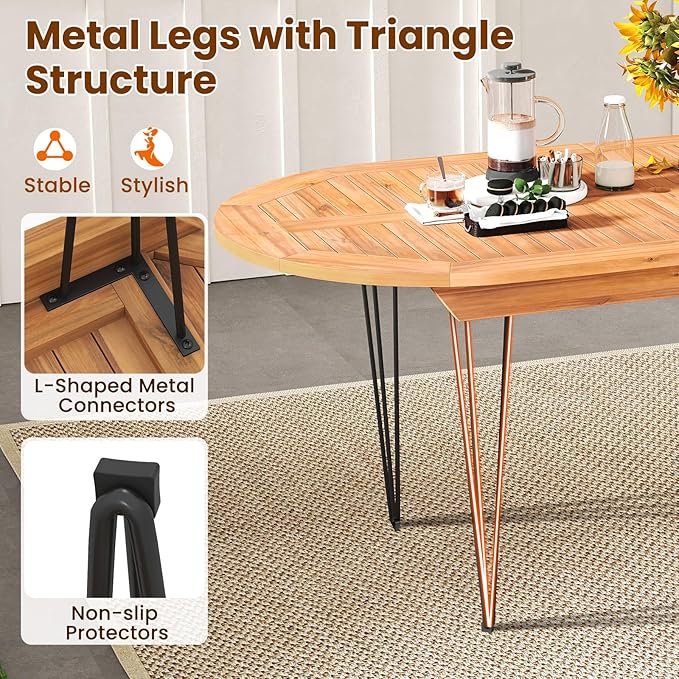 Tangkula 71" Outdoor Dining Table - Image 6