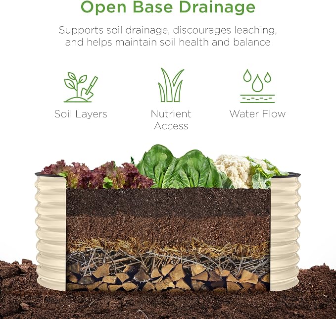 Best Choice Products 4x2x2ft Outdoor Metal Raised Garden Bed, Oval Deep Root - Image 3