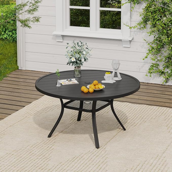 VICLLAX 47.2" Round Patio Table, Outdoor Dining Table - Image 2