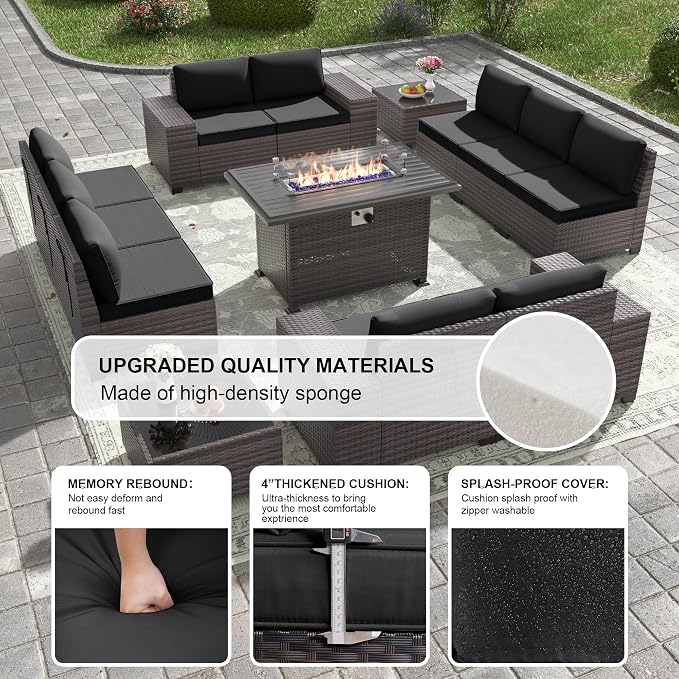 Kullavik 13 Pieces Outdoor Patio Furniture Set - Image 5