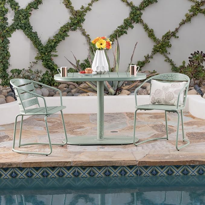 Christopher Knight Home Adley Outdoor Bistro Set, 3-Piece Bistro Table and - Image 3