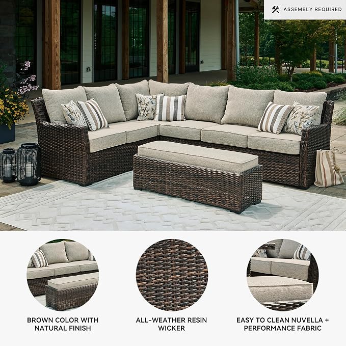 Signature Design by Ashley Brook Ranch Casual Nuvella Weather Resistant Fabric - Image 4