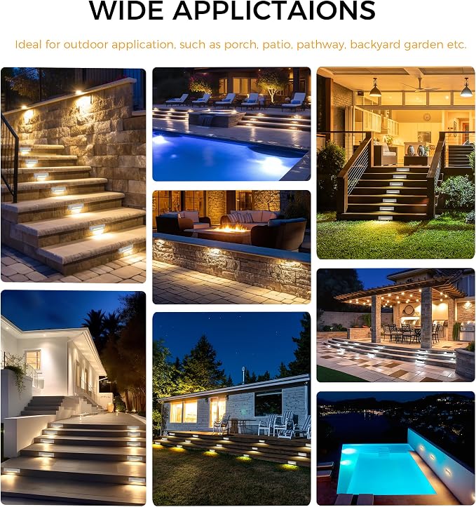 CLOUDY BAY Low Voltage 12-24V LED Step Lights Outdoor, 2.5W Landscape Cutoff - Image 6